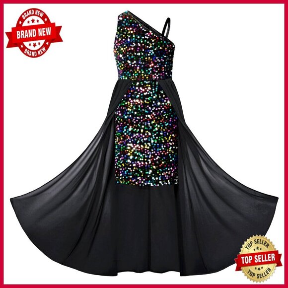 Other - Sequin One Shoulder Formal Dress Elegant Pageant Prom Party Special Occasion